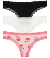 Honeydew Intimates Aiden Lace Cheeky Thong Panty 3-Pack