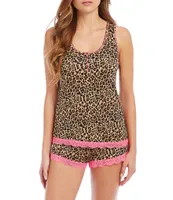 Honeydew Intimates Babycakes Shorty Tap Leopard Print Coordinating 2-Piece Pajama Set