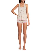 Honeydew Intimates Dream Knit Flamingo Sleeveless Crew Neck Shorty Pajama Set