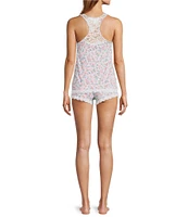 Honeydew Intimates Dream Knit Floral Print Sleeveless Crew Neck Shorty Pajama Set