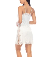 Honeydew Intimates Garden Of Eden Satin Snake Print Lace Hem Sleeveless Chemise