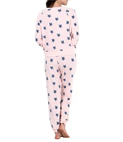 Honeydew Intimates Star Seeker Lounge Knit Sprite Stars Print Top & Jogger Pajama Set