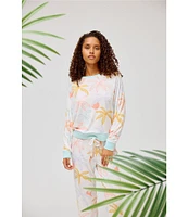 Honeydew Intimates Star Seeker Lounge Knit Sunrise Palm Print Top & Jogger Pajama Set
