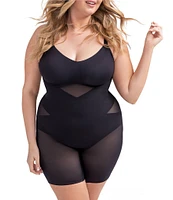 Honeylove Mid-Thigh Sleeveless V-Neck Sculpt Compression Bodysuit