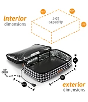Hot Logic Portable Oven and Food Warmer Casserole Carrier Houndstooth Print Expandable Tote Bag