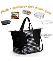 Hot Logic Portable Oven and Food Warmer Casserole Carrier Houndstooth Print Expandable Tote Bag