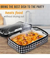 Hot Logic Portable Oven and Food Warmer Casserole Carrier Houndstooth Print Expandable Tote Bag