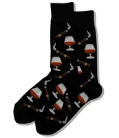 Hot Sox Novelty Congnac and Cigar Crew Socks