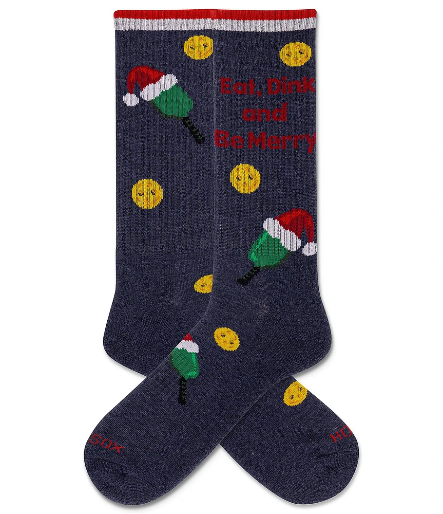 Hot Sox Eat Dink And Be Merry Active Crew Socks