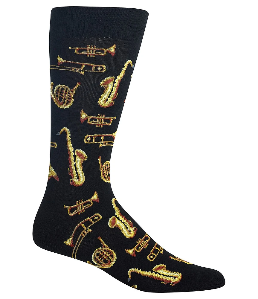 Hot Sox Jazz Instruments Crew Socks