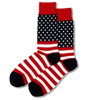 Hot Sox Novelty American Flag Crew Socks