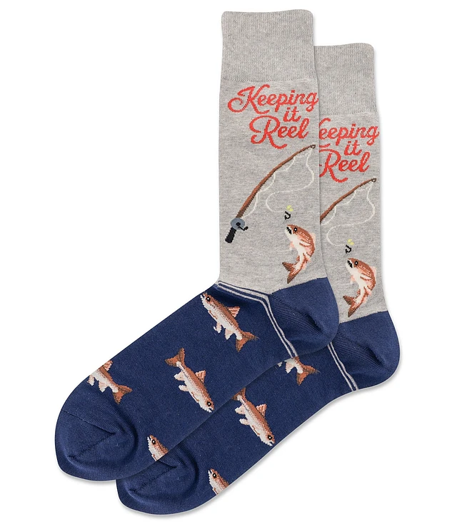 HotSox Men's Cotton Crew Socks For Fishing & Outdoor Activities - Multiple Sizes Available