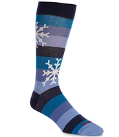 Hot Sox Snowflake Stripe Crew Socks