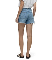 Hudson Jeans Devon High-Rise Frayed Raw Hem Boyfriend Shorts