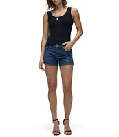 Hudson Jeans Gemma Mid-Rise Denim Shorts