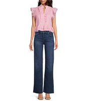 Hudson Jeans High Rise Wide Leg Full Length Rosie Jeans