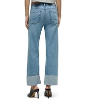 Hudson Jeans Rosie Denim High Rise Wide Leg Cuff Jeans