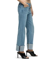 Hudson Jeans Rosie Denim High Rise Wide Leg Cuff Jeans