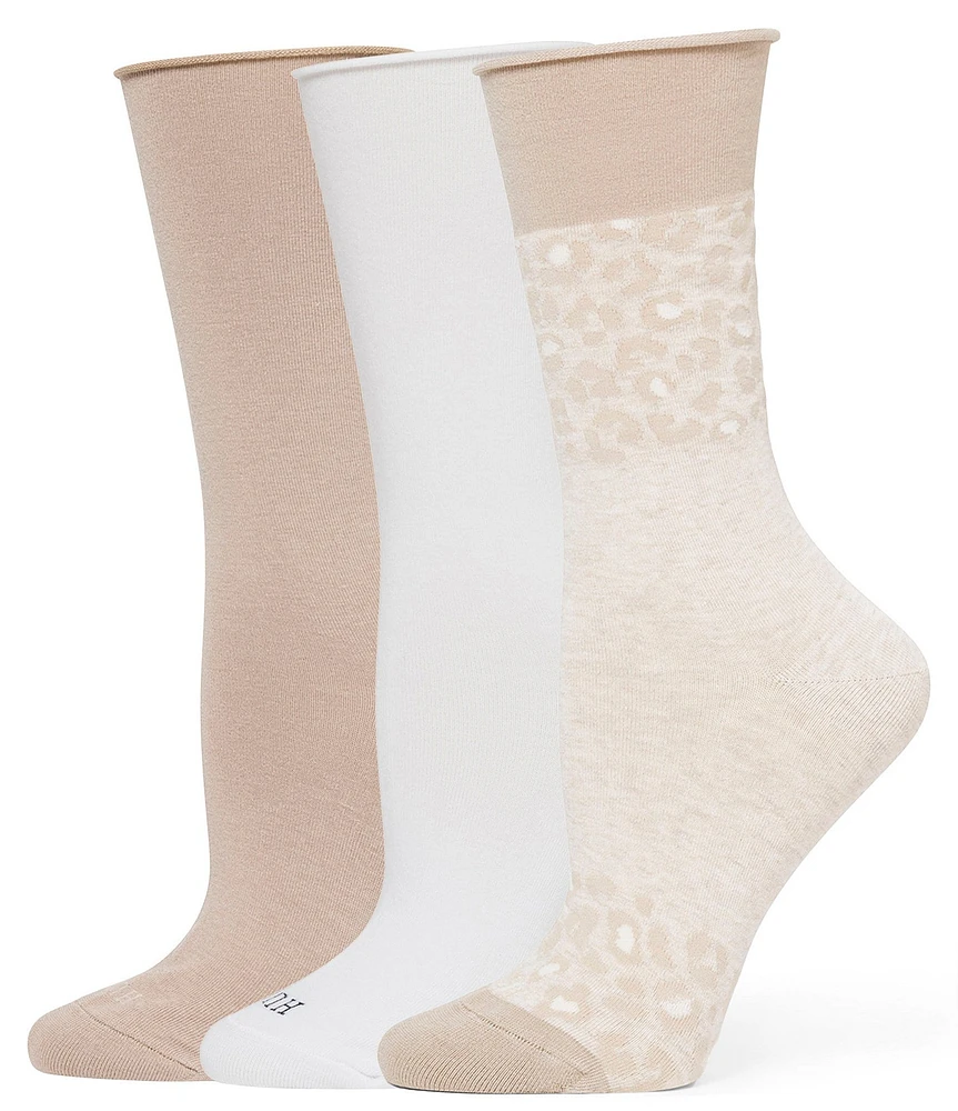 HUE Animal Print Jeans Crew Socks, 3 Pack