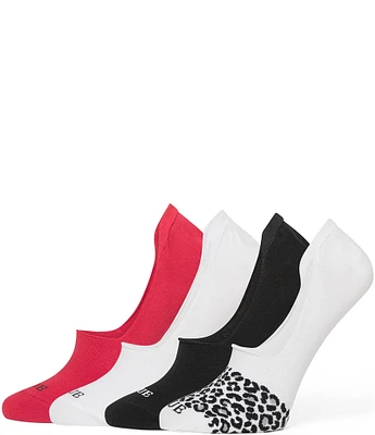HUE Animal Print Palm Sneaker Liner Socks, 4 Pack
