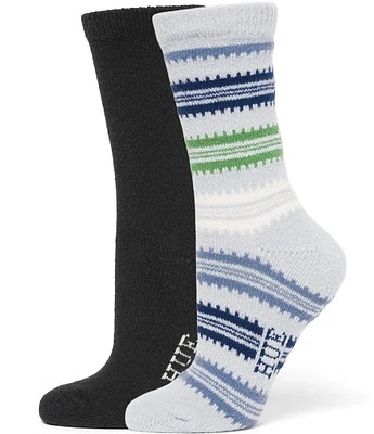 HUE Femme Stripe Boot Crew Socks