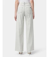 HUE Frayed Edge Wide Leg Denim Pants
