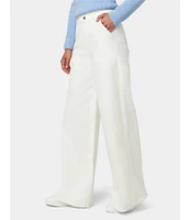 HUE Frayed Edge Wide Leg Denim Pants