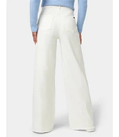 HUE Frayed Edge Wide Leg Denim Pants