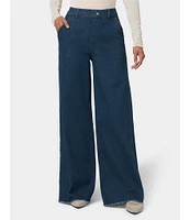 HUE Frayed Edge Wide Leg Denim Pants