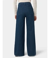 HUE Frayed Edge Wide Leg Denim Pants