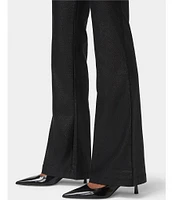 HUE High-Rise Shimmer Flare Ponte Leggings