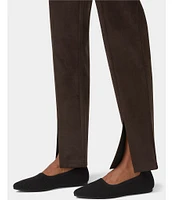 HUE High-Rise Suede Straight Split Front Leggings