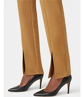 HUE High-Rise Suede Straight Split Front Leggings