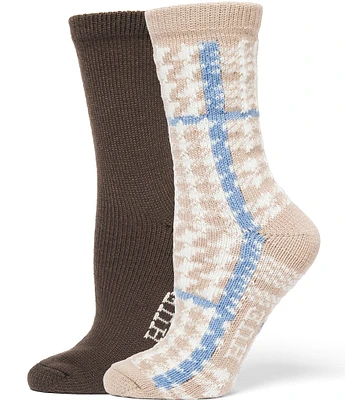 HUE Houndstooth Boot Crew Socks, 2 Pack