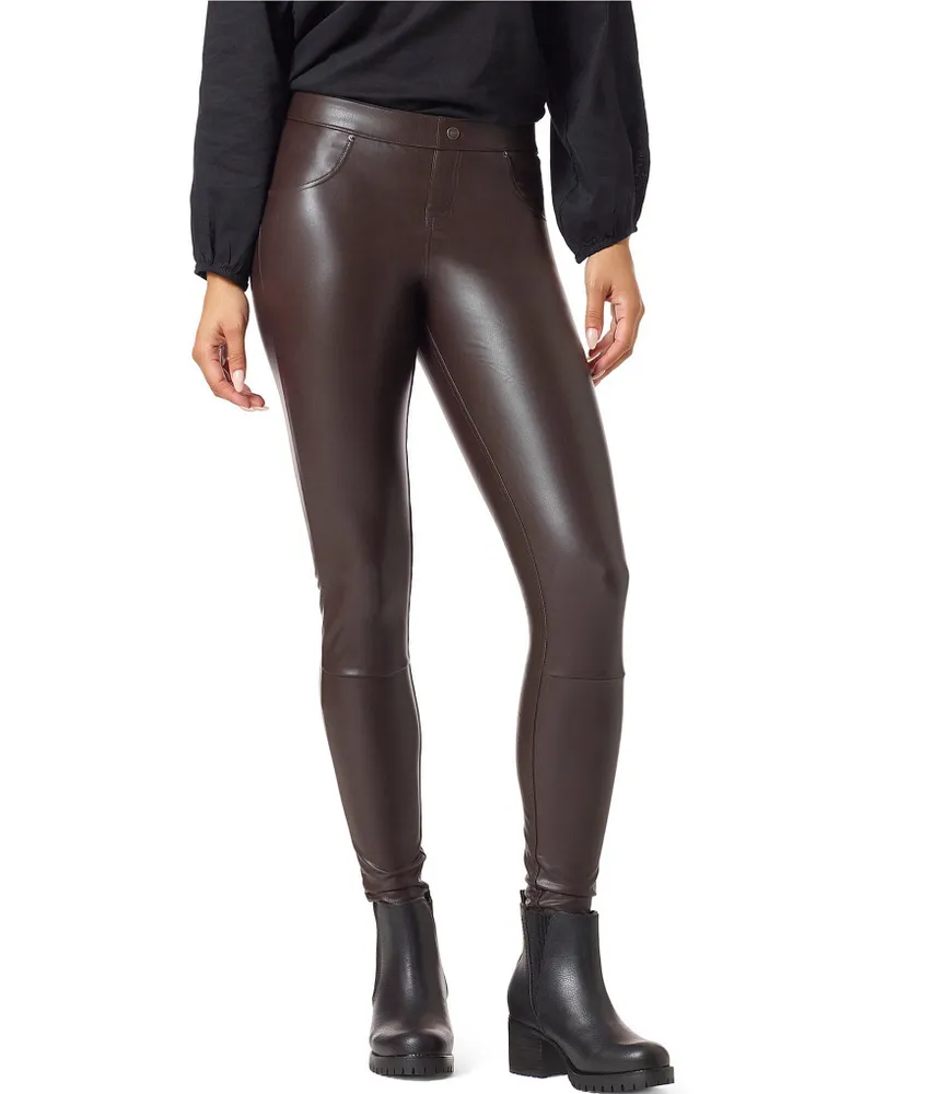 HUE Leatherette Mid-Rise Leggings