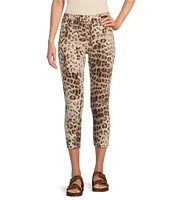 HUE Leopard Denim Capri Leggings