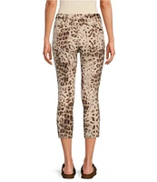 HUE Leopard Denim Capri Leggings