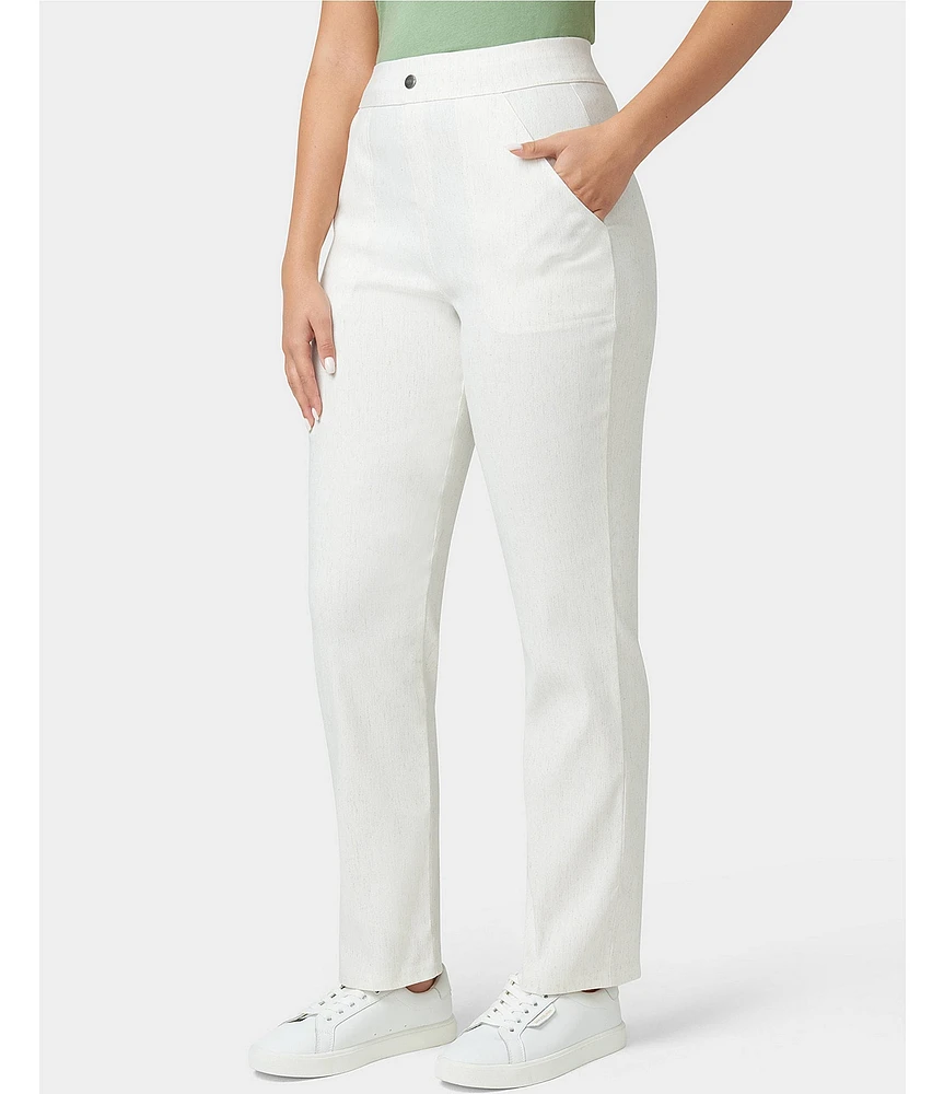 HUE Linen Straight Leg Pants