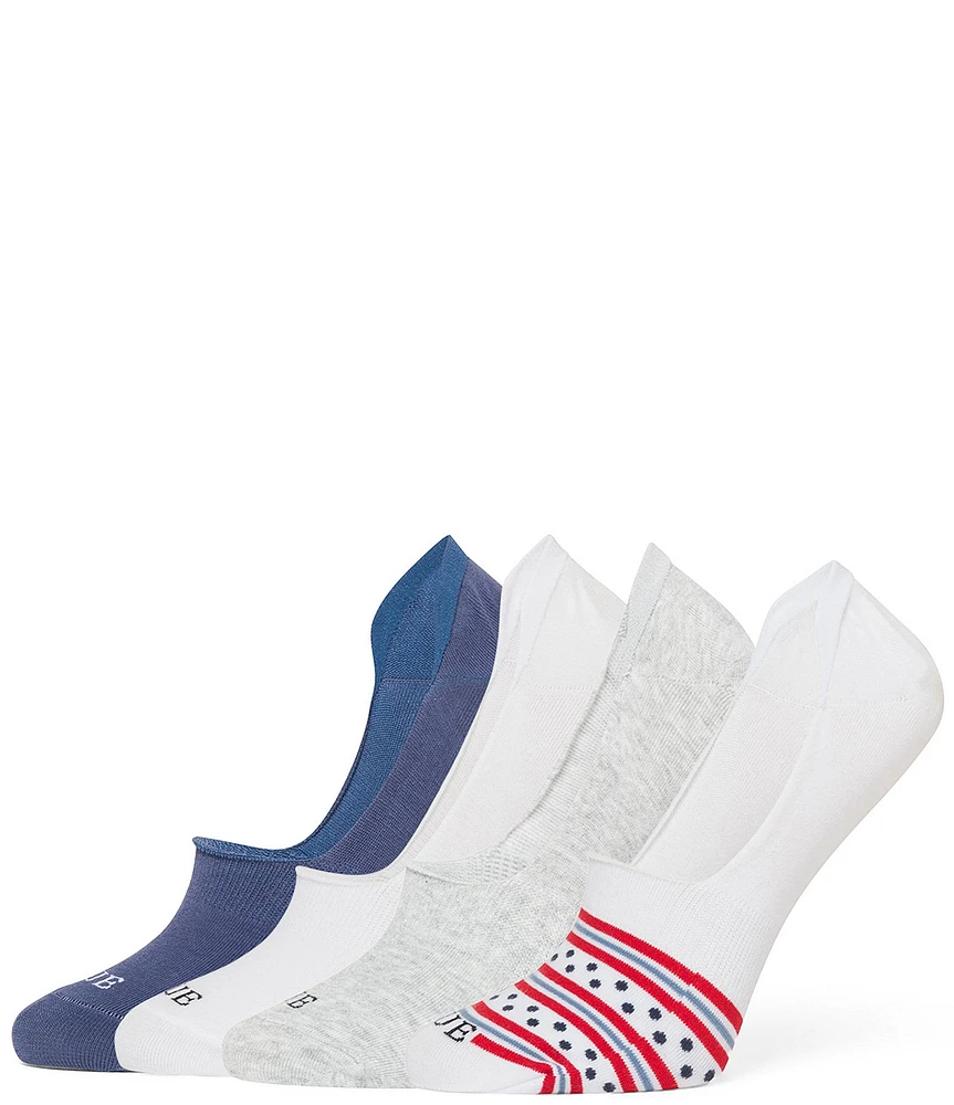 HUE Nautical Sneaker Liner Socks, 4 Pack