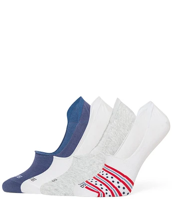 HUE Nautical Sneaker Liner Socks, 4 Pack