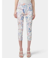 HUE Paisley Denim Capri Leggings