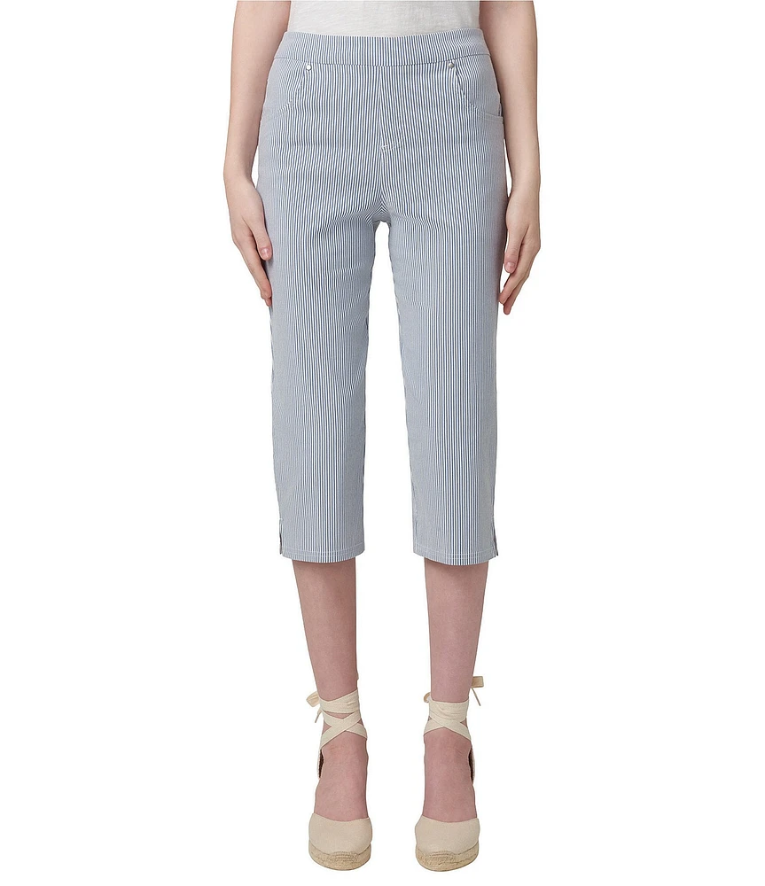 HUE Spring Stripe Pedal Pusher Capri Leggings
