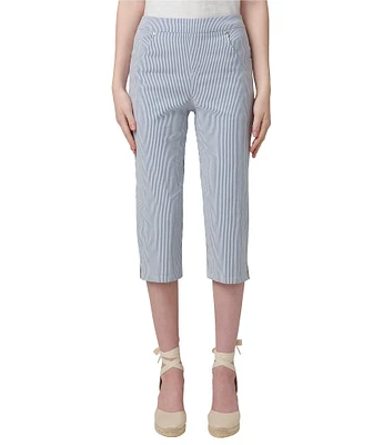 HUE Spring Stripe Pedal Pusher Capri Leggings