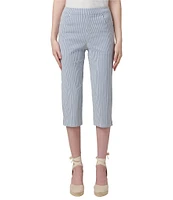 HUE Spring Stripe Pedal Pusher Capri Leggings