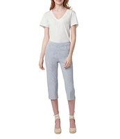 HUE Spring Stripe Pedal Pusher Capri Leggings