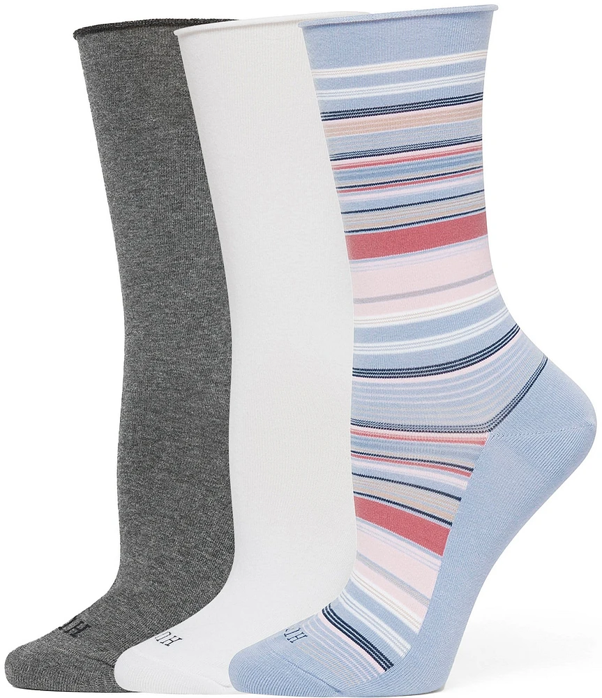 HUE Stripe Jeans Crew Socks, 3 Pack