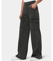 HUE Wide Leg Denim Cargo Pants