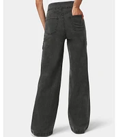 HUE Wide Leg Denim Cargo Pants