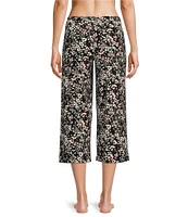 HUEtique Floral Print Knit Coordinating Sleep Capri Pant