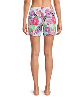 HUEtique Knit Tropical Floral Print Bermuda Sleep Shorts